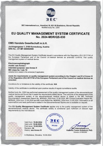 EC Certificate MDR EEG Sienna and Sienna Ultimate QS 030