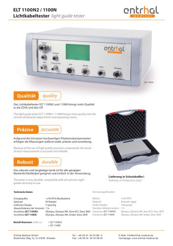 ELT 1100N2 / 1100N light guide tester