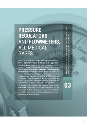 Medical Line - Abstract Pressure Regulators and Flowmeters