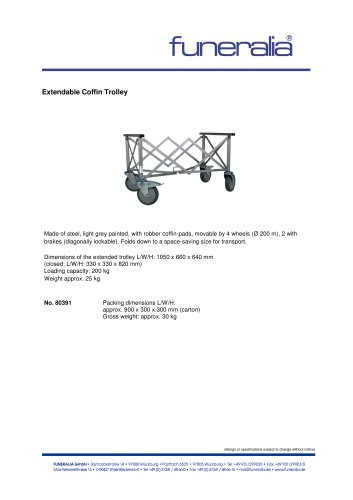 Extendable Coffin Trolley No.80391