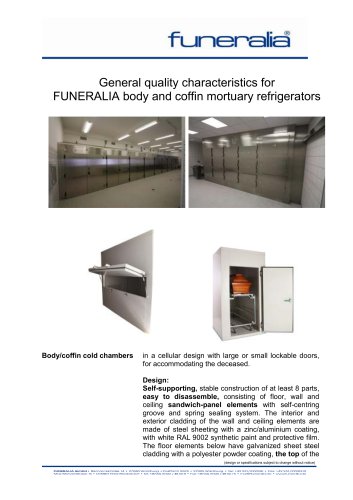 FUNERALIA body and coffin mortuary refrigerators