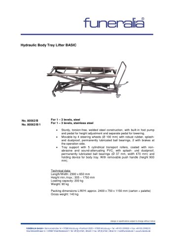 Hydraulic Body Tray Lifter BASIC