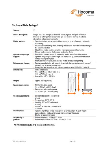 Technical Data - Andago V2.0