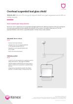 Overhead suspended lead glass shield