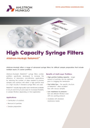 High Capacity Syringe Filters