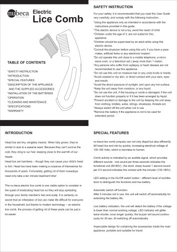 Electronic Lice Comb - EL1001