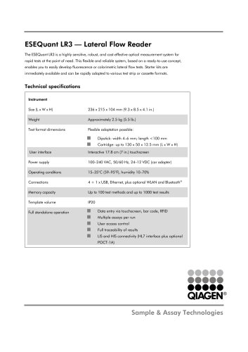 ESEQuant LR3 — Lateral Flow Reader