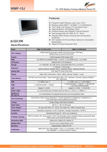 Wincomm WMP-15J Data Sheet v1.0