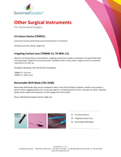 Other Surgical Instruments for vitreoretinal surgery