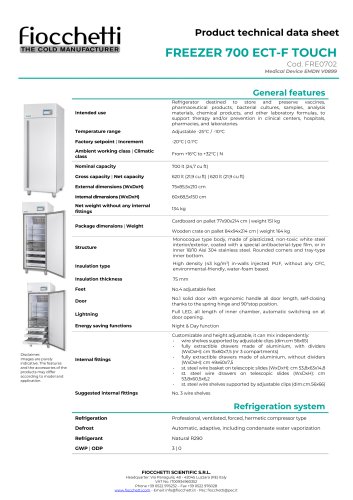 FREEZER 700 ECT-F TOUCH