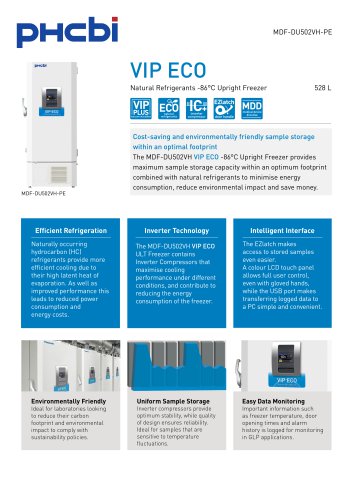 MDF-DU502VH-PE Natural Refrigerants -86&deg;C Upright Freezer