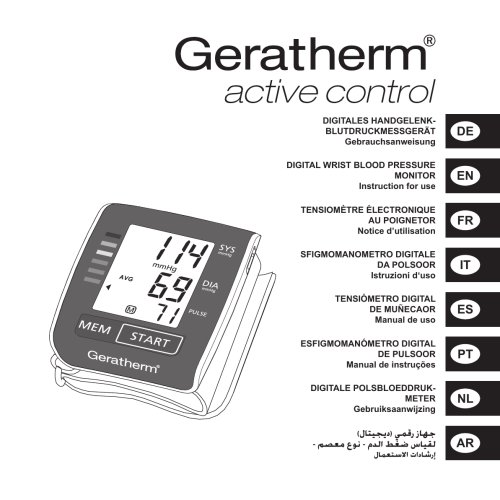 Geratherm® active control Digital blood pressure monitor for the wrist GT-1215