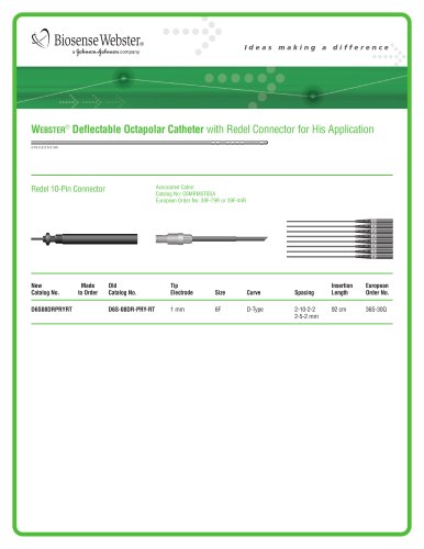 WEBSTER Deflectable Octapolar Pediatric Catheter with Redel Connector for His Application