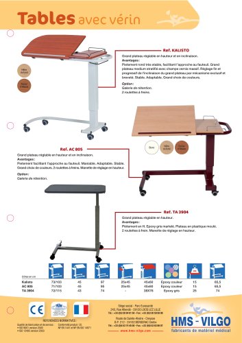 Overbed tables