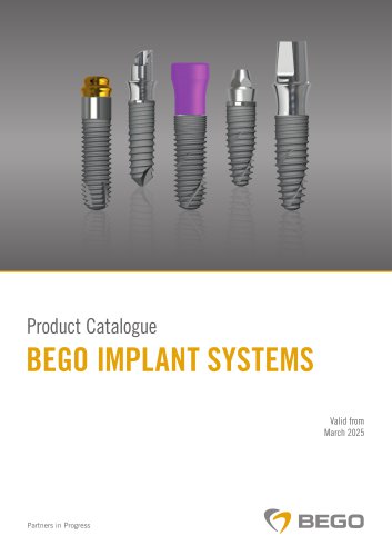 BEGO Implant Systems Product catalogue
