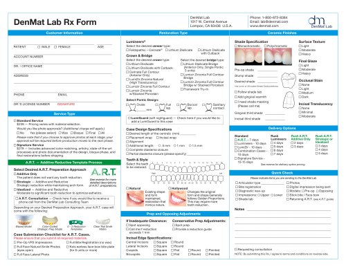 DenMat Lab Rx Form