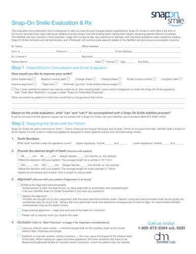 Snap-On Smile Evaluation & Rx