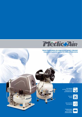 Compressed air generator systems for dentists and laboratories