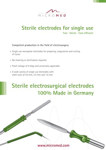 Sterile electrodes for single use