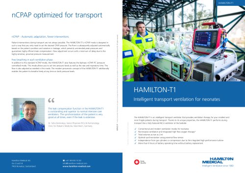 HAMILTON-T1 with neonatal function