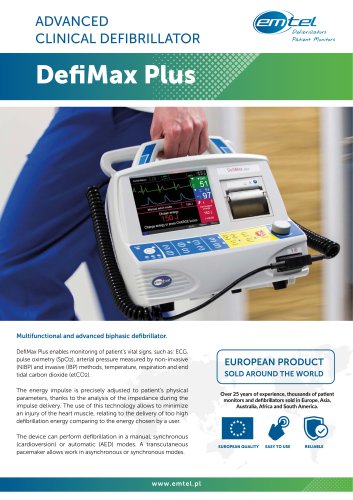 DefiMax Plus advanced clinical defibrillator