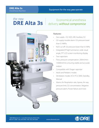 DRE Alta 3s Anesthesia System