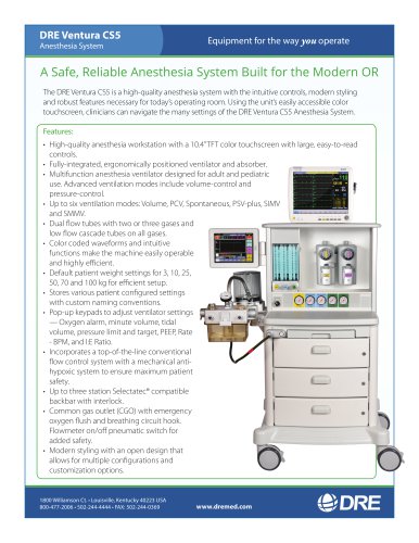 DRE Ventura CS5 Anesthesia System