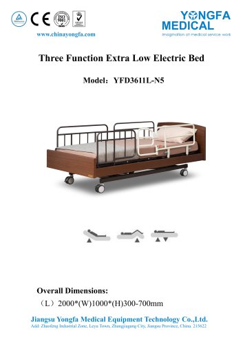 YFD3611L-N5 Three Function Extra Low Electric Bed