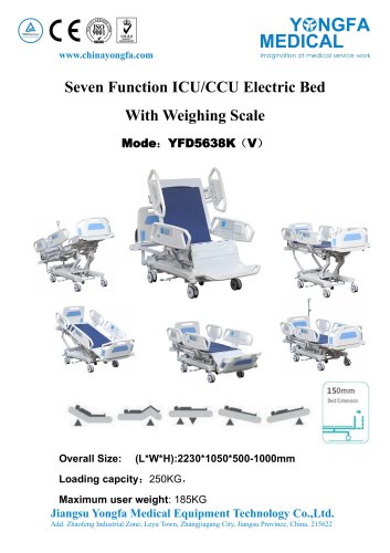 YFD5638K(V) Seven Function ICU/CCU Electric Bed With Weighing Scale