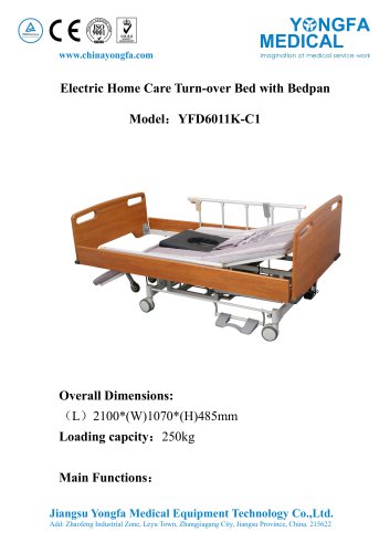 YFD6011K-C1 Electric Home Care Turn-over Bed with Bedpan