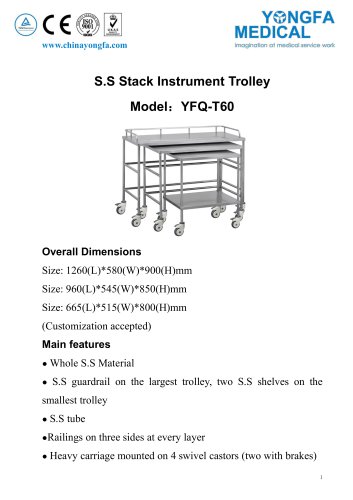 YFQ-T60 S.S Stack Instrument Trolley