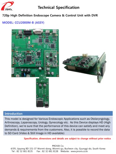 CCU2000M-B Camera Control Unit & DVR Modules