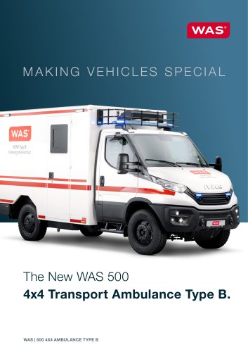 The new WAS 500 4x4 Transport Ambulance Type B