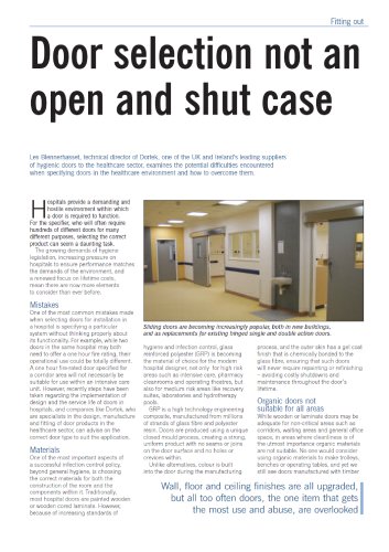 Dorteks Guide to Specifying Doors for Healthcare Environments  Download PDF