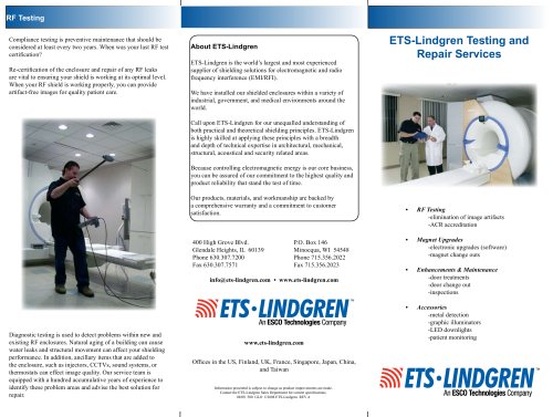 ETS-Lindgren Testing and  Repair Services