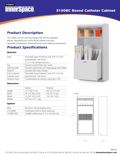 3100BC Boxed Catheter Cabinet