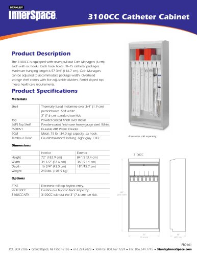 3100CC Catheter Cabinet Spec Sheet