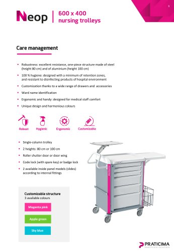 600 x 400 Neop nursing trolley