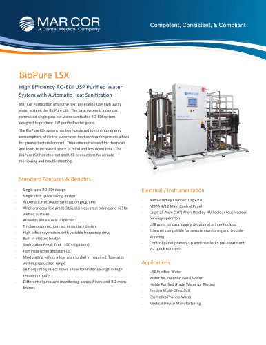 BioPure LSX RO-EDI USP High Purity Water System