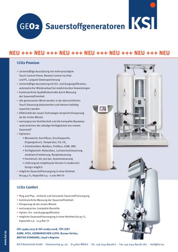 ECOTROC GEO2 Oxygen generators