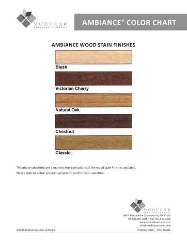 AMBIANCE ®  COLOR CHART