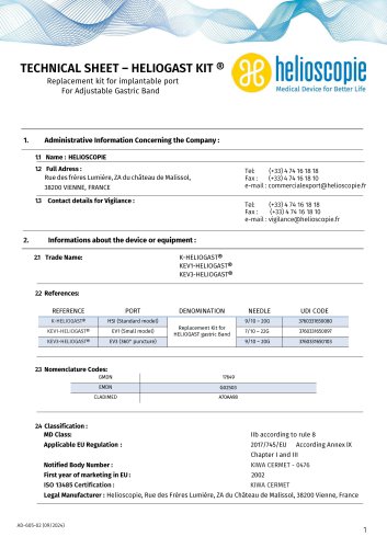 Technical Sheet - Kit Heliogast