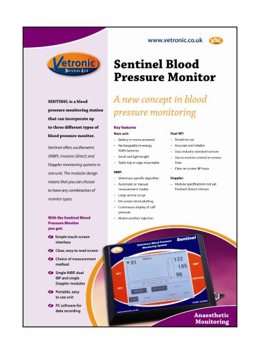 Sentinel Blood Pressure Monitor Specification Details