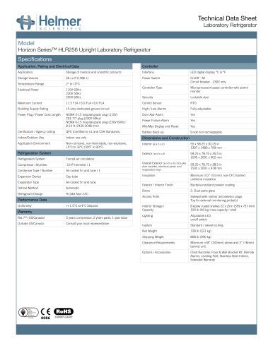 HLR256 Double Door Laboratory Refrigerator