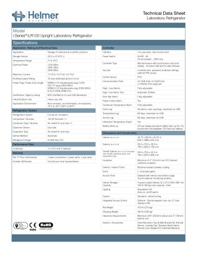 iLR120 Laboratory Refrigerator