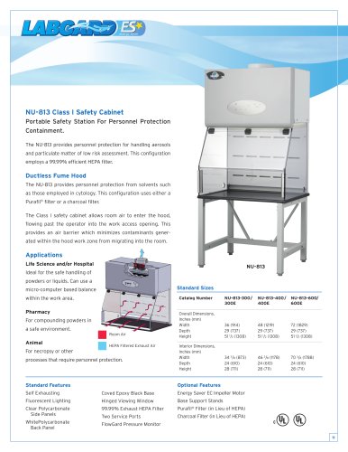 NU-813 Class I Safety Cabinet