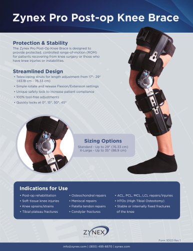 Knee Brace Brochure (Post-Op Only)