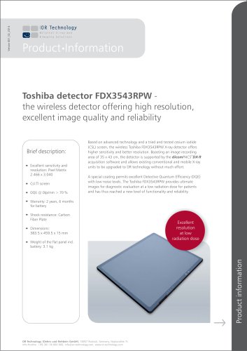 Toshiba detector FDX3543RPW