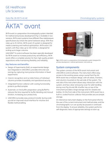 ÄKTA avant CHROMATOGRAPHY SYSTEMS