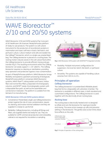 WAVE Bioreactor Systems 2/10 and 20/50